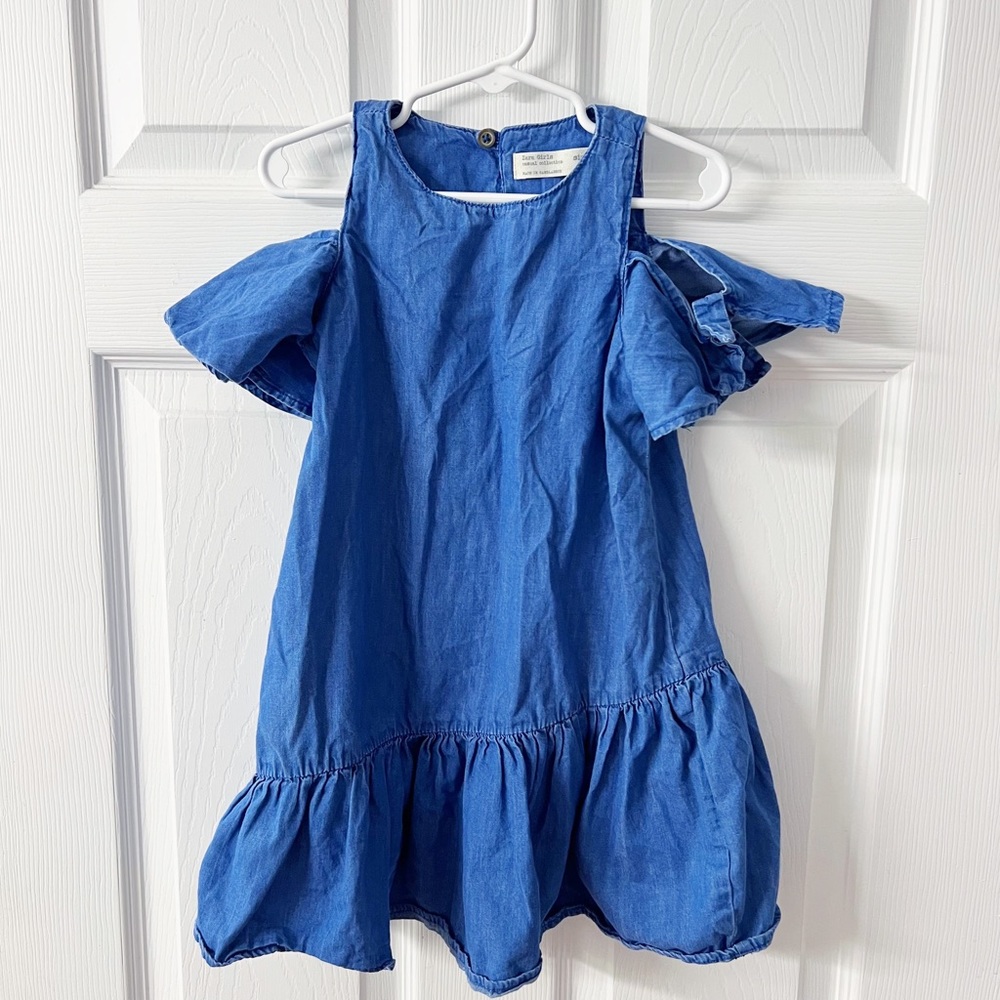 Zara Girls | Cold Shoulder Chambray Dress - Picture 1 of 7